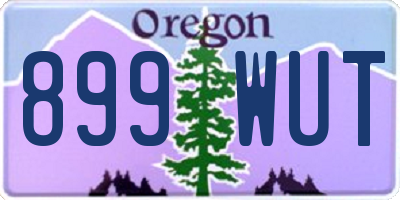OR license plate 899WUT