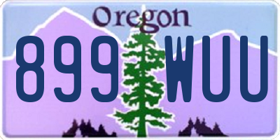 OR license plate 899WUU