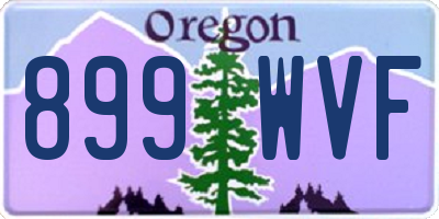 OR license plate 899WVF