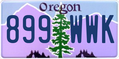 OR license plate 899WWK