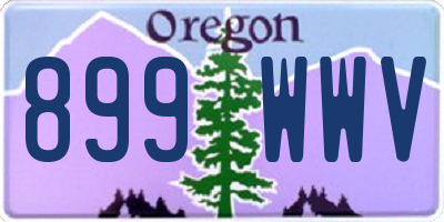 OR license plate 899WWV