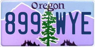 OR license plate 899WYE
