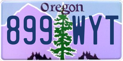 OR license plate 899WYT