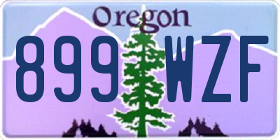 OR license plate 899WZF