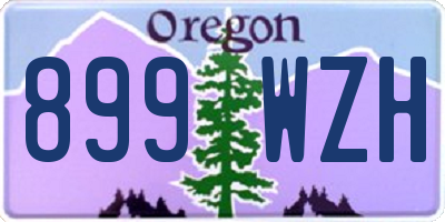OR license plate 899WZH