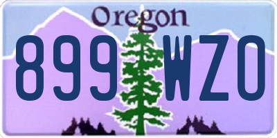 OR license plate 899WZO