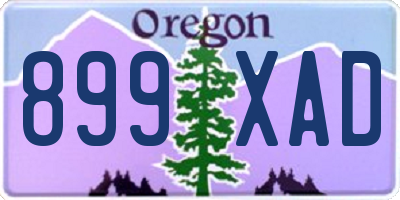 OR license plate 899XAD