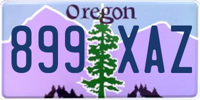 OR license plate 899XAZ