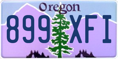 OR license plate 899XFI