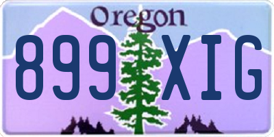 OR license plate 899XIG