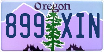 OR license plate 899XIN