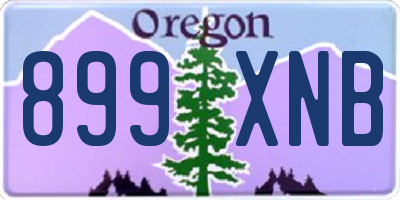 OR license plate 899XNB