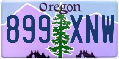 OR license plate 899XNW