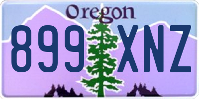 OR license plate 899XNZ