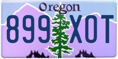 OR license plate 899XOT
