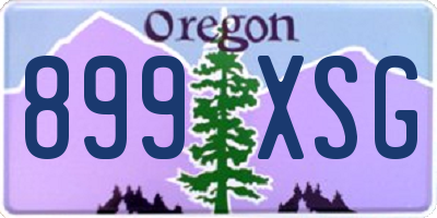 OR license plate 899XSG