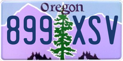 OR license plate 899XSV