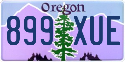 OR license plate 899XUE
