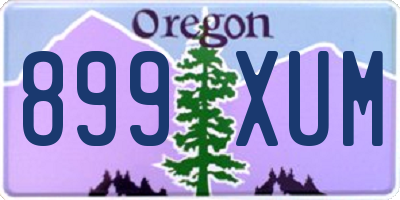OR license plate 899XUM