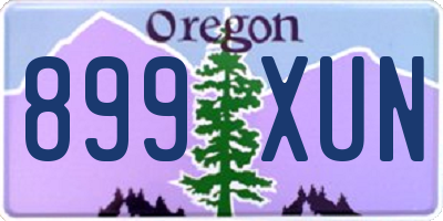 OR license plate 899XUN