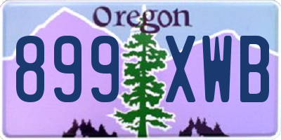 OR license plate 899XWB
