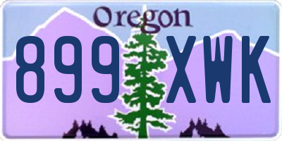OR license plate 899XWK