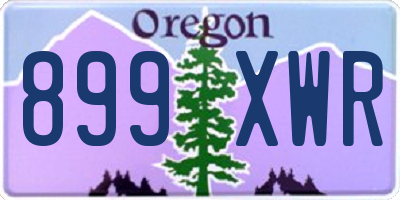 OR license plate 899XWR