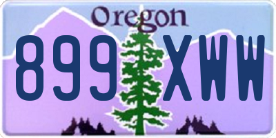 OR license plate 899XWW