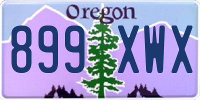 OR license plate 899XWX