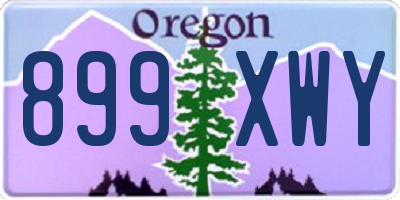 OR license plate 899XWY