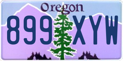 OR license plate 899XYW