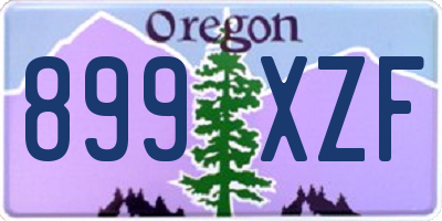OR license plate 899XZF