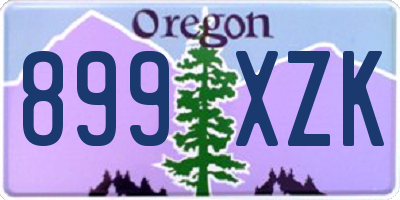 OR license plate 899XZK