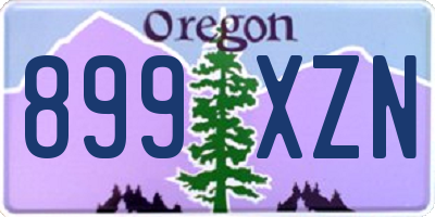 OR license plate 899XZN