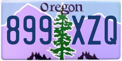 OR license plate 899XZQ