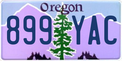 OR license plate 899YAC
