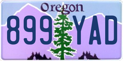 OR license plate 899YAD