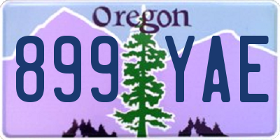 OR license plate 899YAE