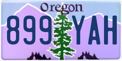 OR license plate 899YAH
