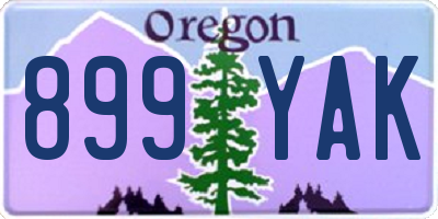 OR license plate 899YAK