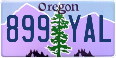 OR license plate 899YAL