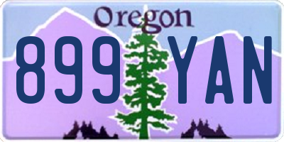 OR license plate 899YAN
