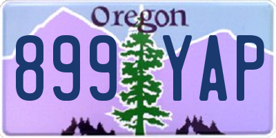 OR license plate 899YAP