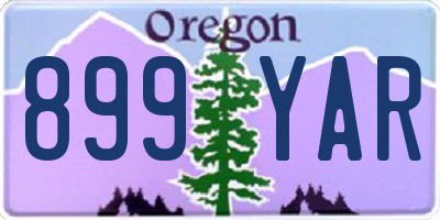 OR license plate 899YAR