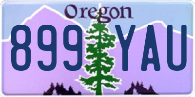 OR license plate 899YAU