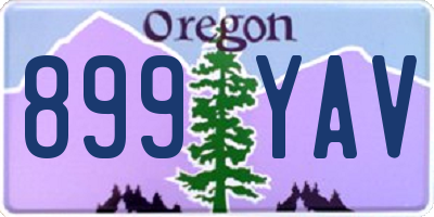 OR license plate 899YAV