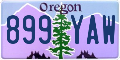 OR license plate 899YAW