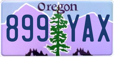 OR license plate 899YAX