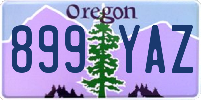 OR license plate 899YAZ