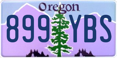 OR license plate 899YBS